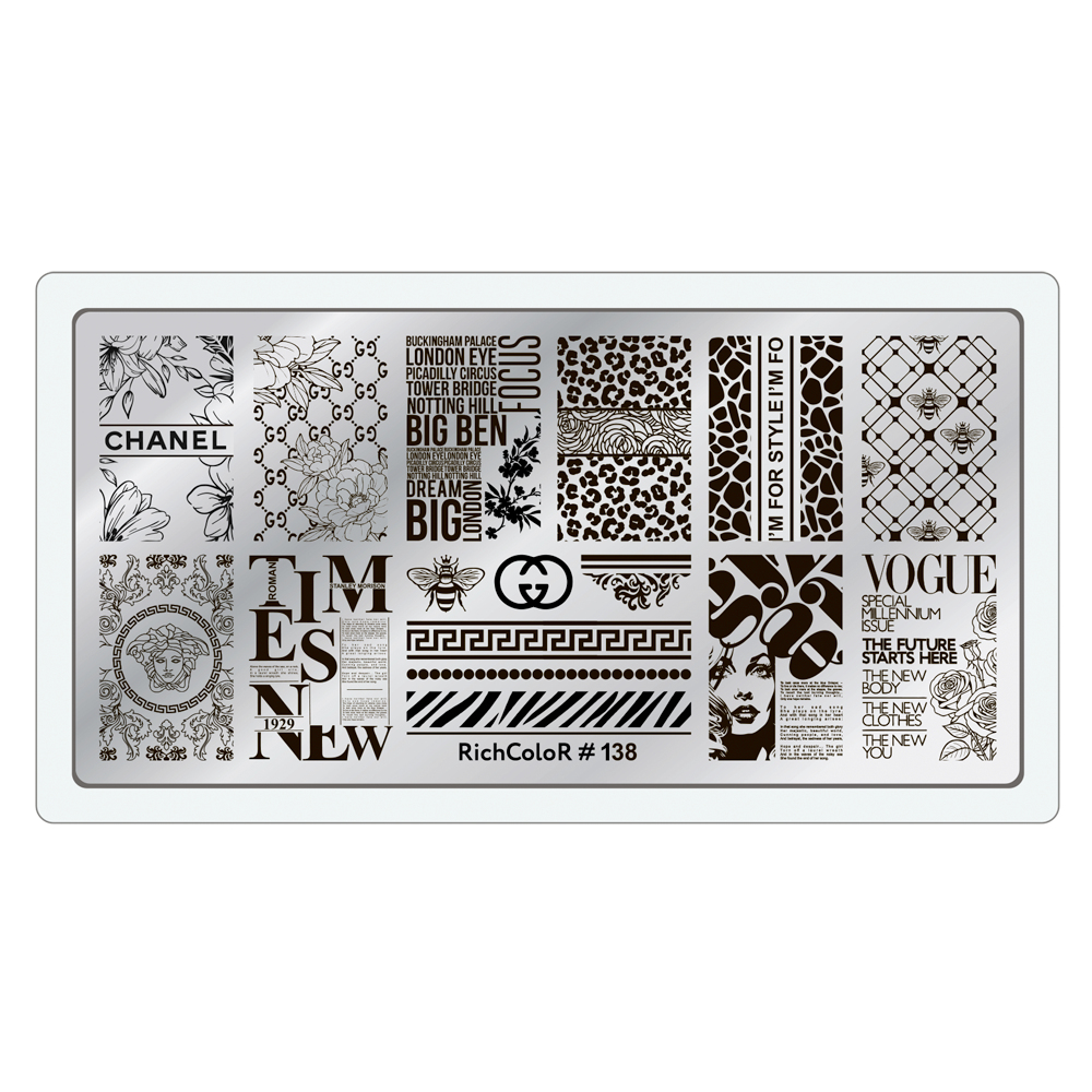 Пластина для стемпінгу RR-138 на пластиковій основі, фото 1