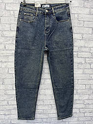 Стильні чоловічі джинси МОМ у синьому кольорі з модним ефектом