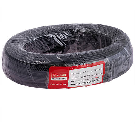 Дріт багатожильний 1.0mm2 (18AWG/32xD0.20 мм, мідь, PVC), чорний, 1 м, фото 2