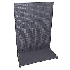 Металевий стенд перфорований 1450*950 мм, приставна торгова стійка, торгівельна вітрина з перфорованими панелями, стелаж з