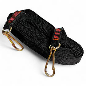 Віжки брезентові для коня 10 м однокінні, чорні