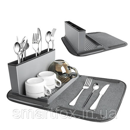 Сушарка для посуду з піддоном і килимком A-578, фото 1