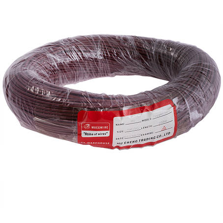 Дріт багатожильний 0.5mm2 (20AWG/16xD0.20 мм, мідь, PVC), коричневий, 1 м, фото 1