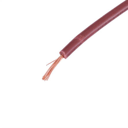 Дріт багатожильний 0.5mm2 (20AWG/16xD0.20 мм, мідь, PVC), коричневий, 1 м, фото 2