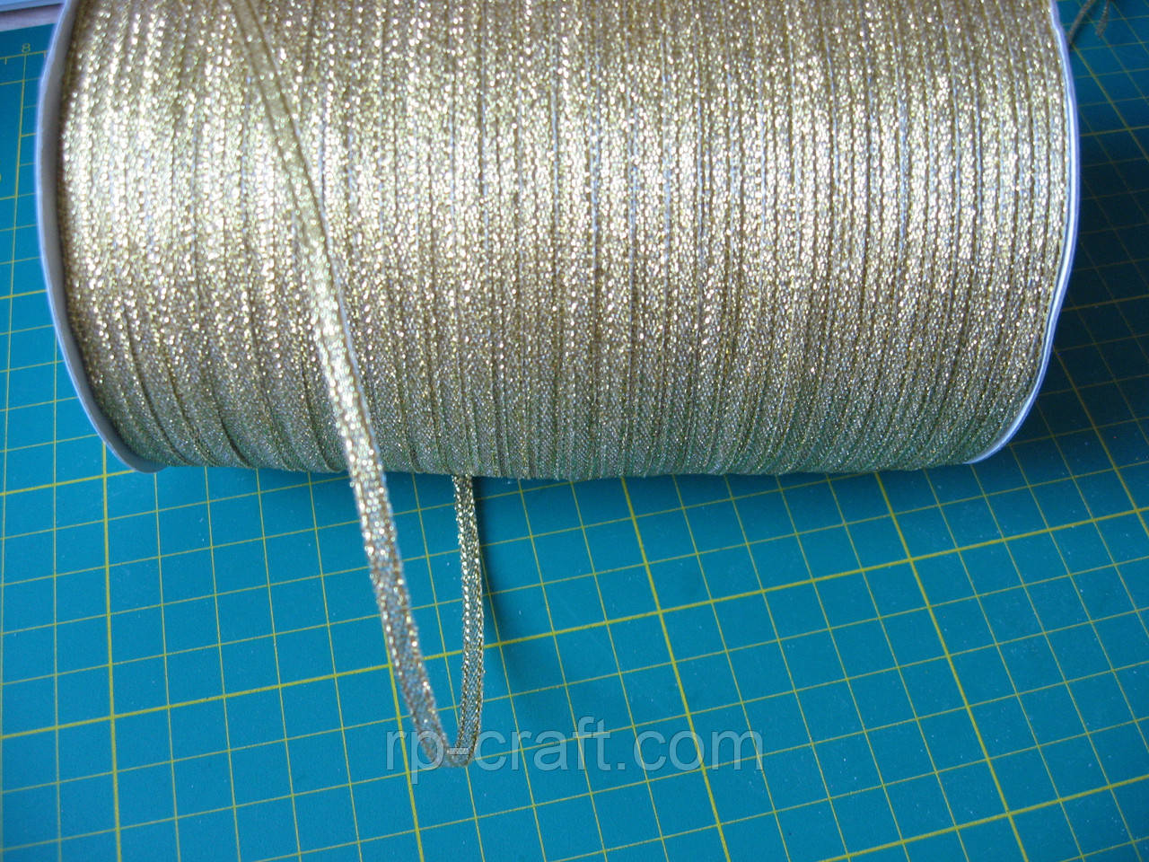 Стрічка парчева, 3 мм, золото, фото 1