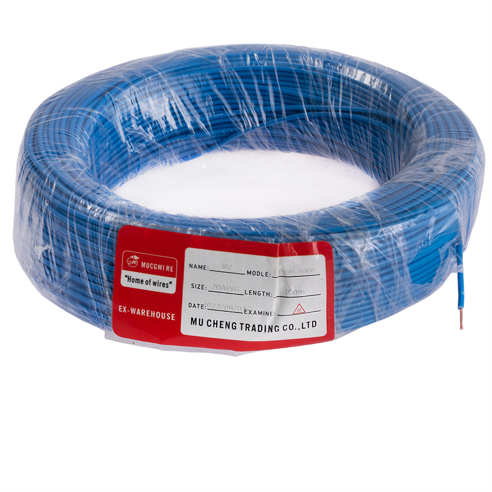 Дріт багатожильний 0.5mm2 (20AWG/16xD0.20 мм, мідь, PVC), синій, 1 м