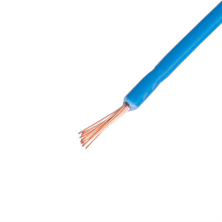 Дріт багатожильний 0.5mm2 (20AWG/16xD0.20 мм, мідь, PVC), синій, 1 м, фото 2