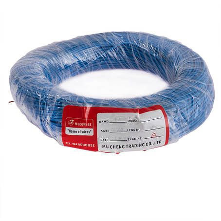 Дріт багатожильний 0.3mm2 (22AWG/16xD0.15 мм, мідь, PVC), синій, 1 м, фото 1