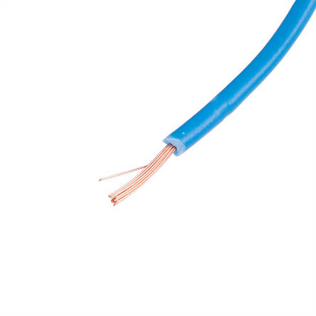 Дріт багатожильний 0.3mm2 (22AWG/16xD0.15 мм, мідь, PVC), синій, 1 м, фото 2