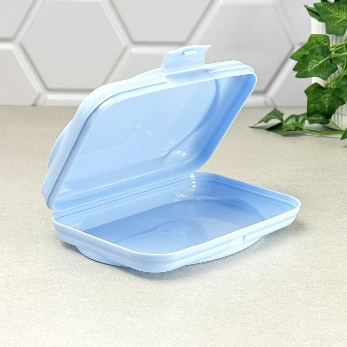 Бутербродниця пластикова блакитна 18×11,5×4 см Лагуна