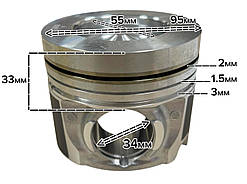 Поршень 95 мм на двигун Isuzu 4JJ1 (8981929260, 02/802469)