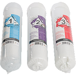 Комплект лінійних картриджів In-Line Fil Tek (поліпропілен, вугілля гранульоване, вугілля брикетоване)