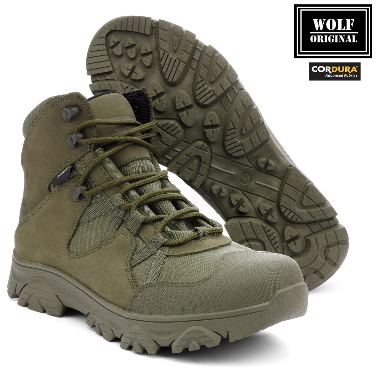 Армійські тактичні черевики утеплені Партизан PRO Хакі, тактичне взуття для ЗСУ, Військові зелені берці, фото 1