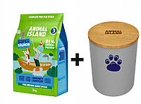 СУХОЙ КОРМ ANIMAL ISLAND ЛОСОСЬ 3 КГ С ЛОСОСЕМ + БЕСПЛАТНО
