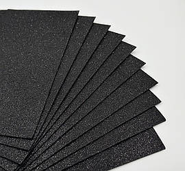 Фоаміран / Упаковка - 10 аркушів / 2 мм / 30х20см / Гліттер / Чорний