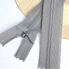 Потаємна блискавка 18см Китай нейлонова основа колір сірий