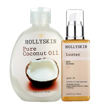 Шимер HOLLYSKIN Luster Body Shimmer gold. 03 + Кокосова олія HOLLYSKIN Pure Coconut Oil (9047h)