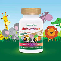 NaturesPlus, Animal Parade Gold, жевательная мультивитаминная добавка для детей, вишня 60 таблеток в форме жи