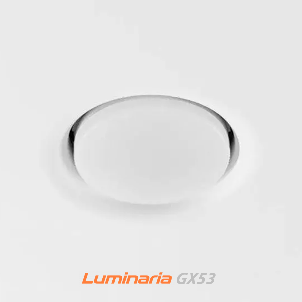 Вбудований світильник Luminaria СВ53 R105 GX53 білий безрамковий 220V IP20 105*34,5мм для натяжних стель, фото 1