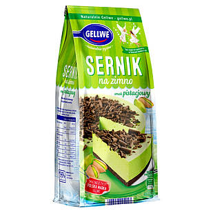Суміш для чізкейка (сирний десерт) з фісташковим смаком без випікання Gellwe Sernik na Zimno 193 г (Польща)