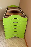 Дитяче ліжечко Економ для садочка Монтессорі-дизайн ЛДСП ортопедичні ламелі штабелюється разом із постіллю 1432×640×220мм