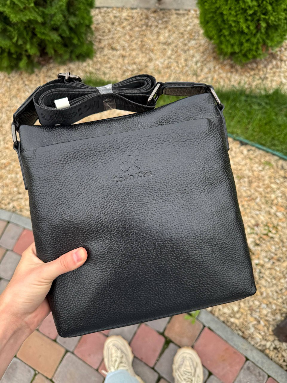 Чоловіча шкіряна сумка CK, тканина ремінь 24*25*5 см, 931195-2, фото 1