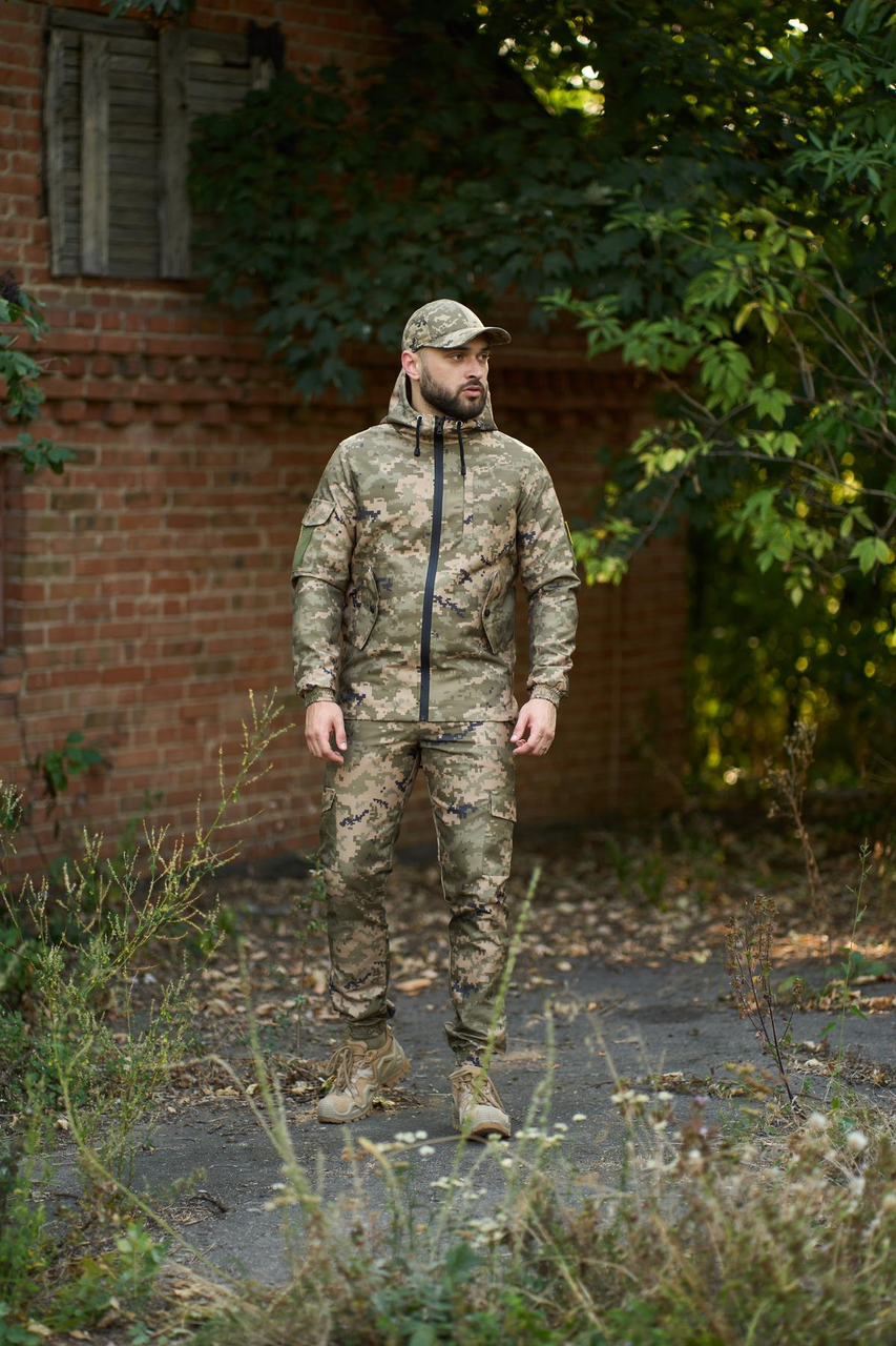 Тактичний костюм чоловічий зелений піксель, демісезонний спортивний комплект у стилі мілітарі - фото 1 - id-p2741802414