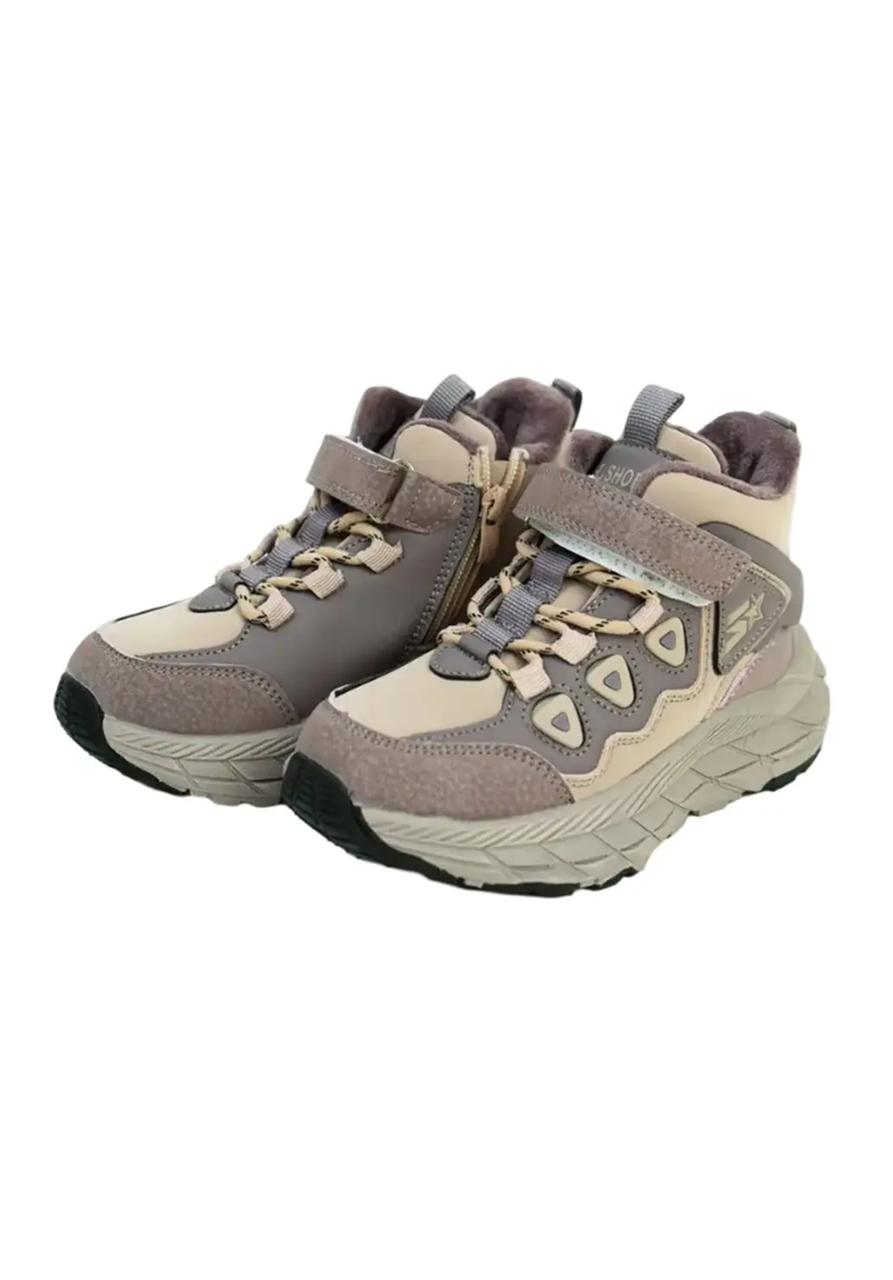 Дитячі демісезонні черевики на тонкому хутрі на дівчинку, фото 1