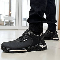 40, 42  р. Чоловічі зимові кросівки на хутрі чорні зручні (Сгб-101чб)