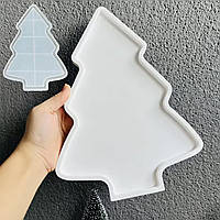 Молд для підносу "Ялинка", для гіпсу, акрилового композиту. Розмір L, прибл. 27 см