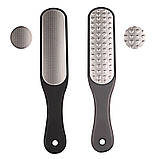 Двостороння лазерна терка для стоп з ручкою та петелькою (пемза, пилка для педикюру) - 195 Чорний, фото 2