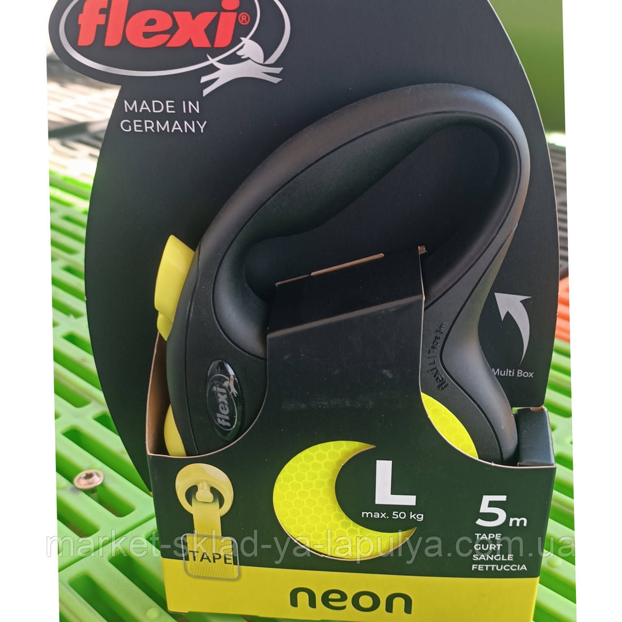 Рулетка повідець Flexi neon 5 м 50кг, фото 1