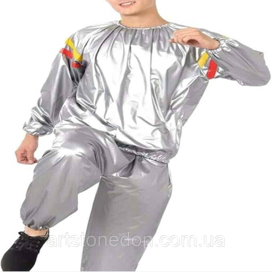 Спортивний костюм для схуднення, вініловий костюм сауна, костюм для тренувань, костюм для фітнесу, фото 1