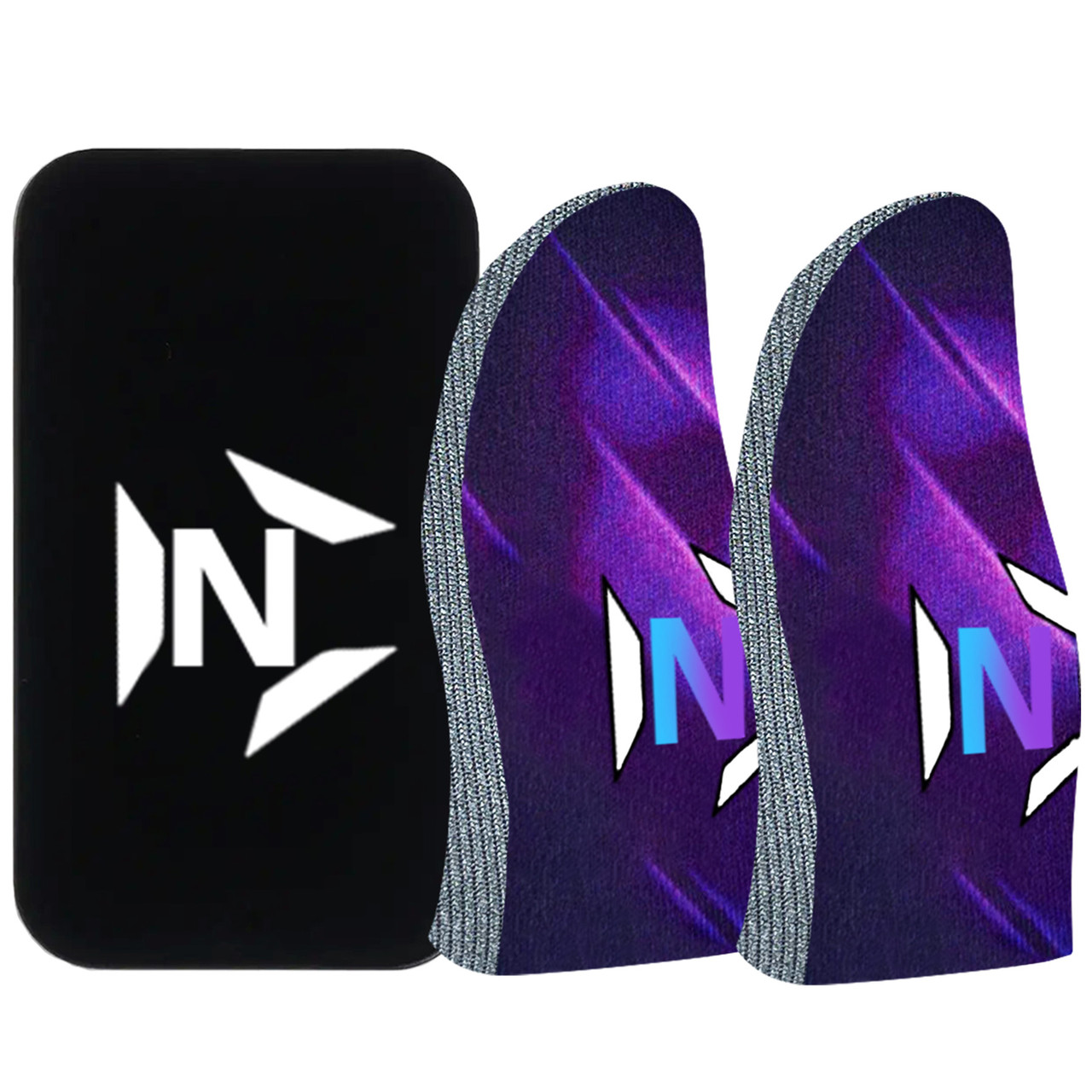 Ігрові напальчники NEO P1 (1 пара 2 шт) для ігор на телефоні смартфоні планшеті срібне волокно pubg + бокс, фото 1