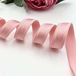 Бретель персикова з глянцевою смужечкою 12 мм.