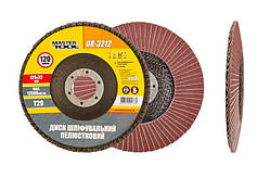 Диск шліфувальний пелюстковий конусний MASTERTOOL Т29 зерно 120 125х22 мм