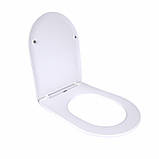 Qtap Сидіння для унітаза підлогового (Vlasta) 560×363×30 мм, White, з мікроліфтом, Slim Duroplast, Quick, фото 2