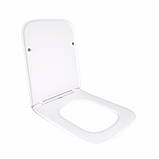 Qtap Сидіння для унітаза підлогового (Aries) 445×360×30 мм, White, з мікроліфтом, Slim Duroplast, Quick Release, фото 2