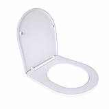 Qtap Сидіння для унітаза підлогового (Dove) 425×363×30 мм, White, з мікроліфтом Slim Duroplast, Quick Release, фото 2