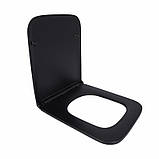 Qtap Сидіння для унітаза (Gemini) 435x357x37 мм, Matt Black, з мікроліфтом, Slim Duroplast, Quick Release, фото 2