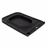 Qtap Сидіння для унітаза (Gemini) 435x357x37 мм, Matt Black, з мікроліфтом, Slim Duroplast, Quick Release, фото 3