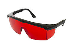 Окуляри відкриті MASTERTOOL КОМФОРТ панорамна лінза напівоправа з регульованими дужками l-клас червоні