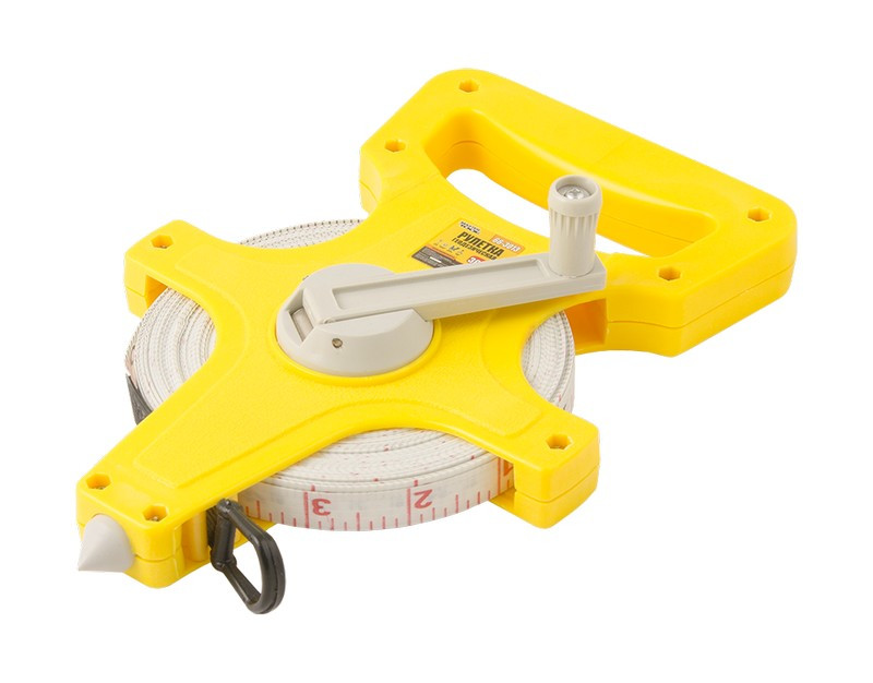 Рулетка геодезична MASTERTOOL 30 м 13 мм скловолоконне полотно, фото 1