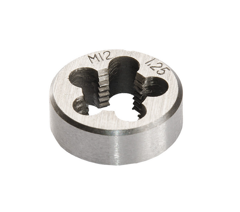 Плашка для нарізання різьби MASTERTOOL M12х1,25 мм 9ХС DIN 233, фото 1