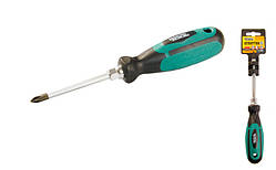 Викрутка хрестова магнітна MASTERTOOL HEXAGON РН1х75 мм ручка з TPR покриттям