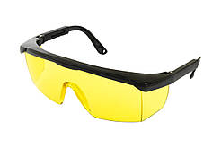 Окуляри відкриті MASTERTOOL КОМФОРТ панорамна лінза напівоправа з регульованими дужками l-клас жовті