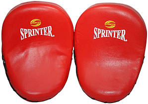 Боксерські лапи Sprinter гнуті, натуральна шкіра
