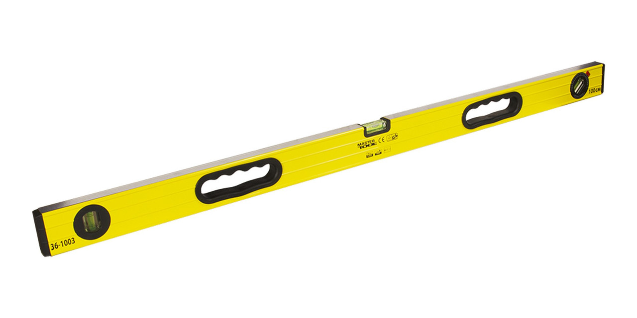 Рівень будівельний з ручками MASTERTOOL ПРОФІ 100 см 3 капсули 0,5 мм/м 0,03° фрезеровані поверхні, фото 1