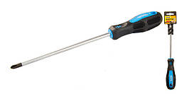 Викрутка хрестова магнітна MASTERTOOL PH3х200 мм ручка з TPR покриттям