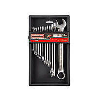 Набір ключів комбінованих COLD STAMPED CRV із 12 од. SATINE, Haisser 48428